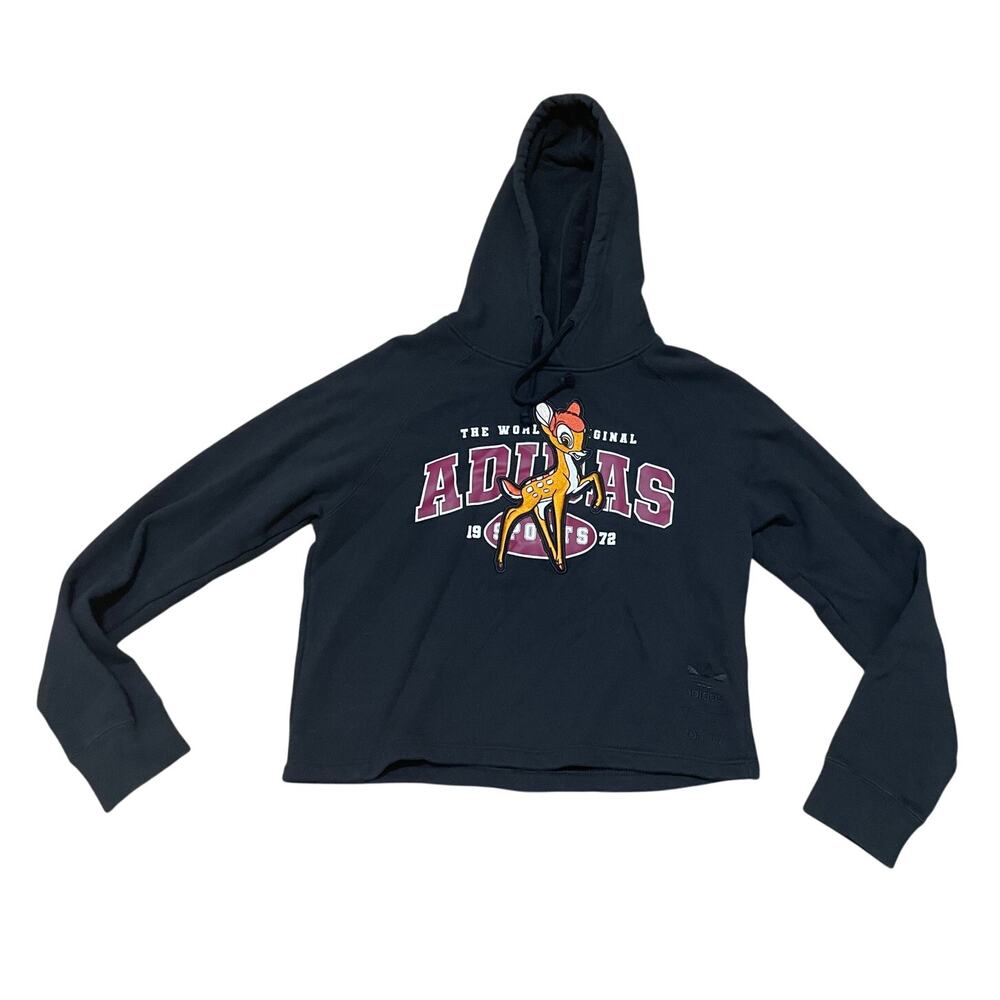 Adidas Originals X Disney Bambi Cropped Hoodie Black‎ Womens Medium HD2755
